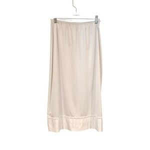 Vintage Lorraine White Nylon Half Slip Medium Lingerie Lace‎ Trim Petticoat